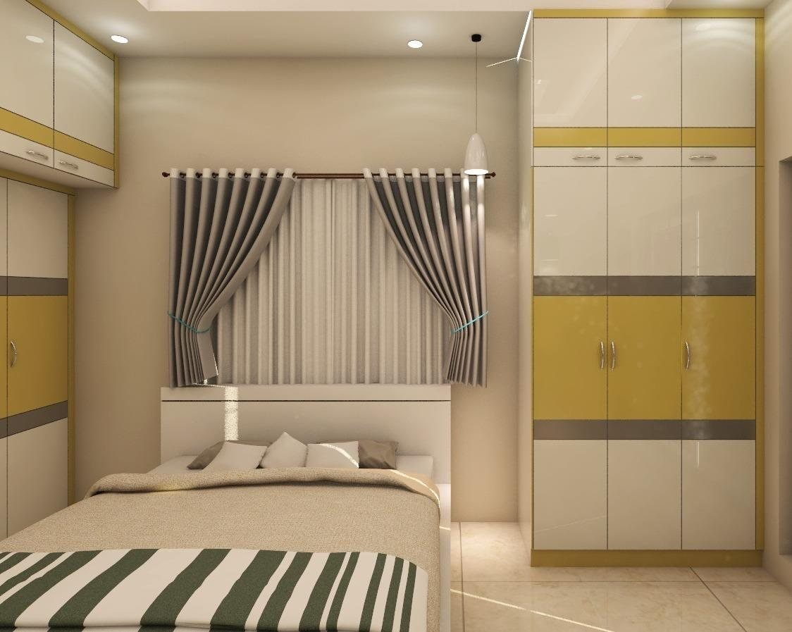 Bedroom with Loft Wardrobes — bedroom interior design in Chennai