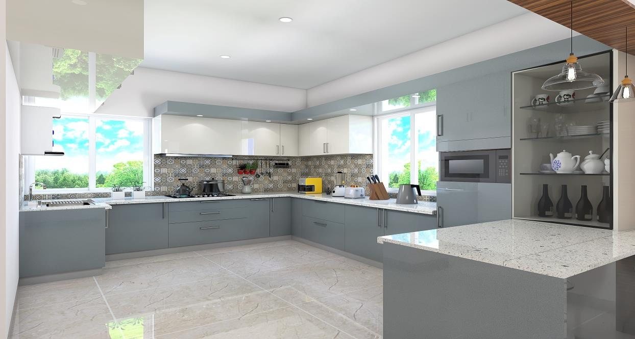 Modular Kitchen with Breakfast Counter — kitchen interior design in Chennai